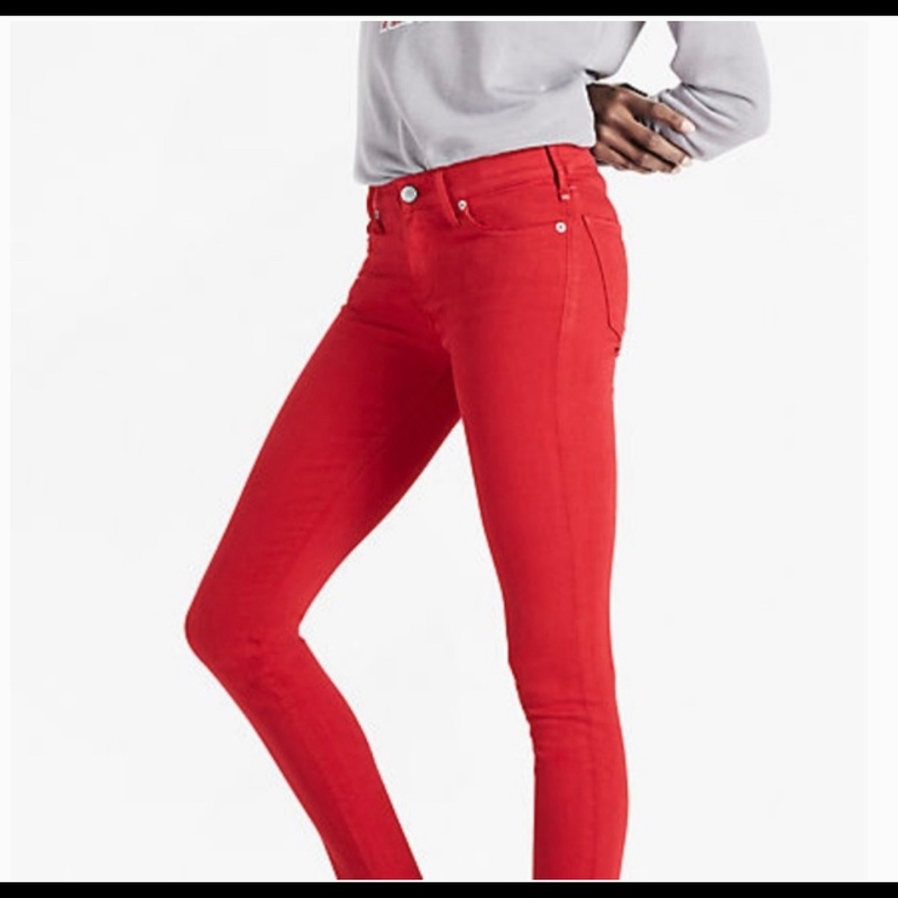 Cherry Red Abercrombie & Fitch skinny Jeggings